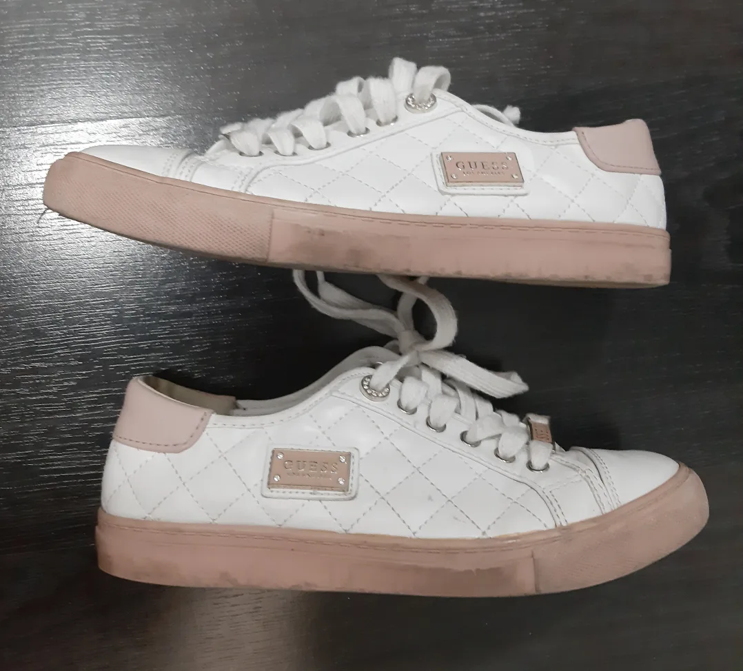 Guess White Quilted Sneakers thumbnail