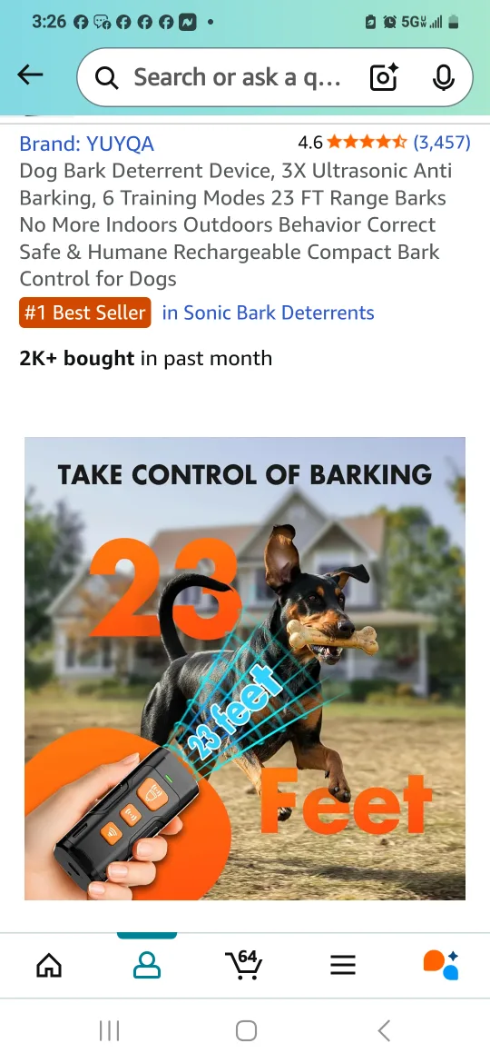 YUYQA Dog Bark Deterrent Device - Black image indicator(2)