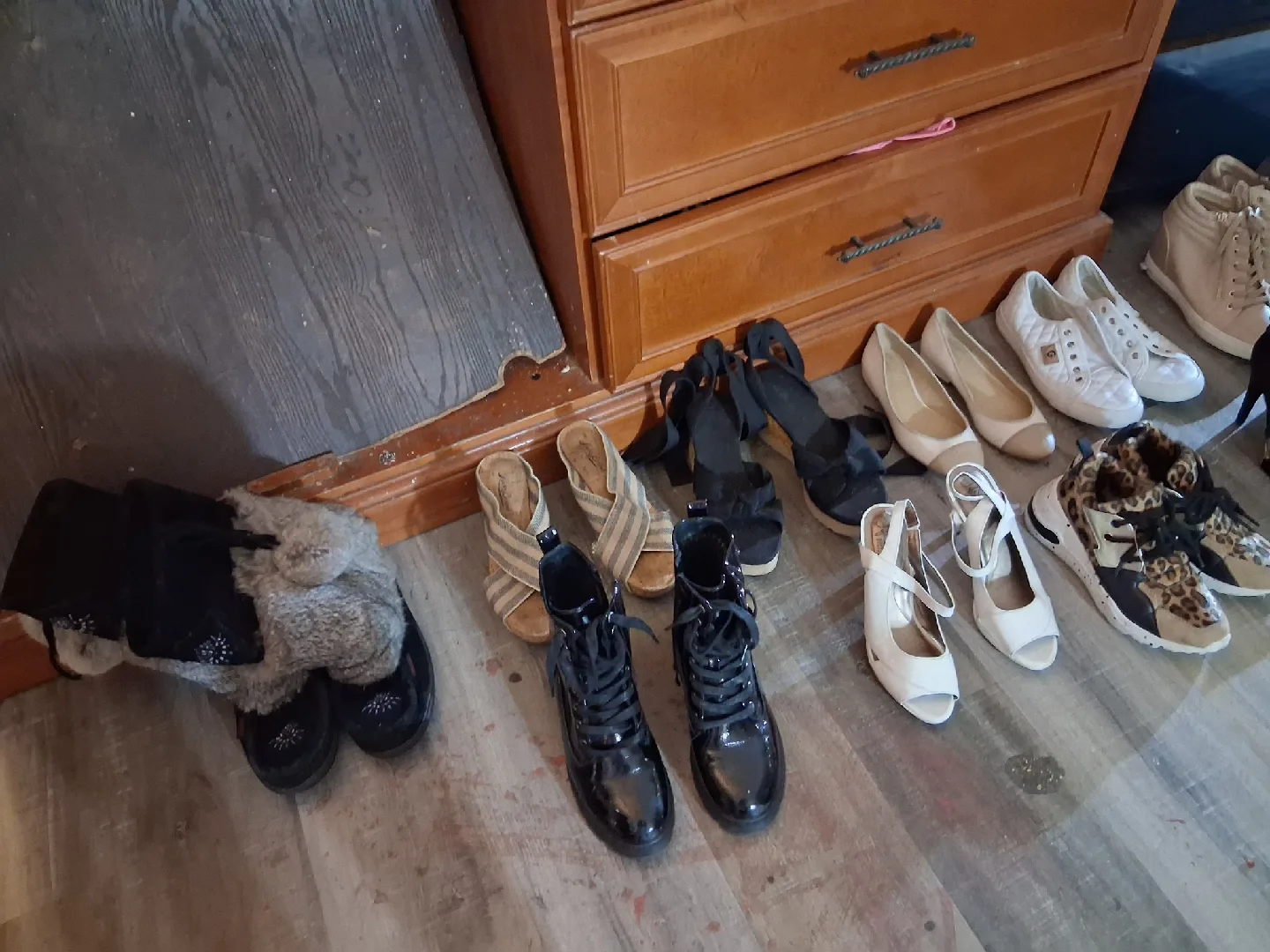 a bunch of shoes Michael Kors Suede Knee High Boots image indicator(8)