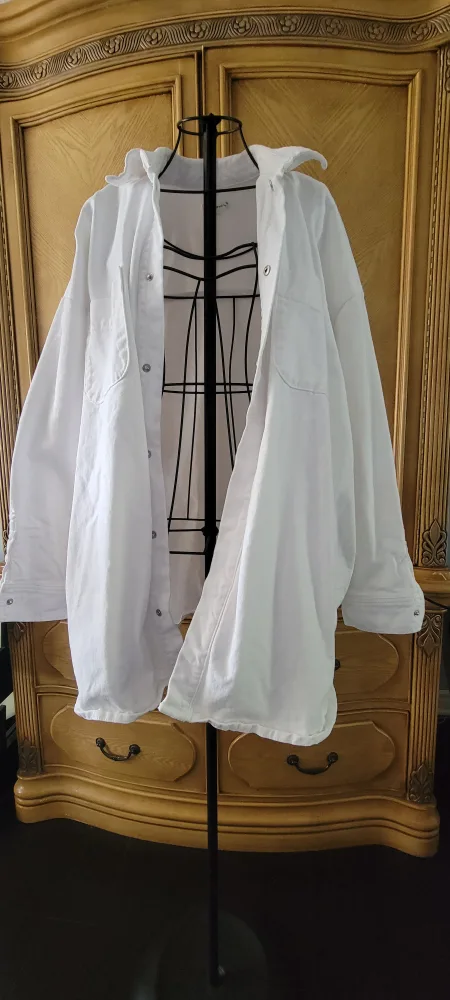 Good American White Denim Shacket - Size 3/4 image indicator(2)