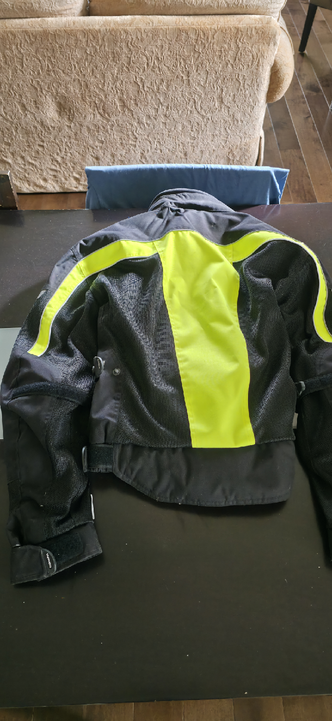Olympia Motorcycle Riding Jacket - Black & Neon Yellow - photo 2