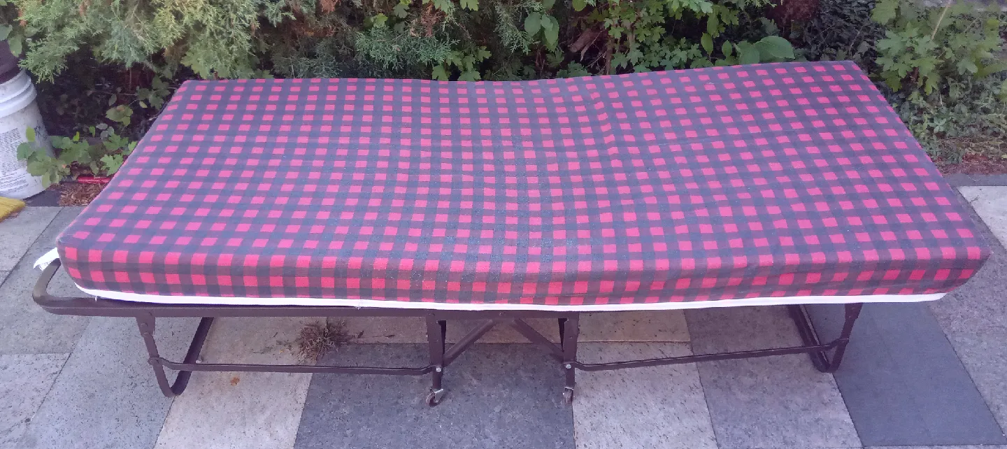 Folding Bed Frame with Mattress thumbnail