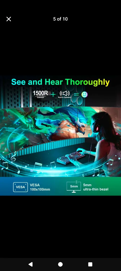 Sansui 27" Curved Gaming Monitor Brand New 100hz image indicator(4)