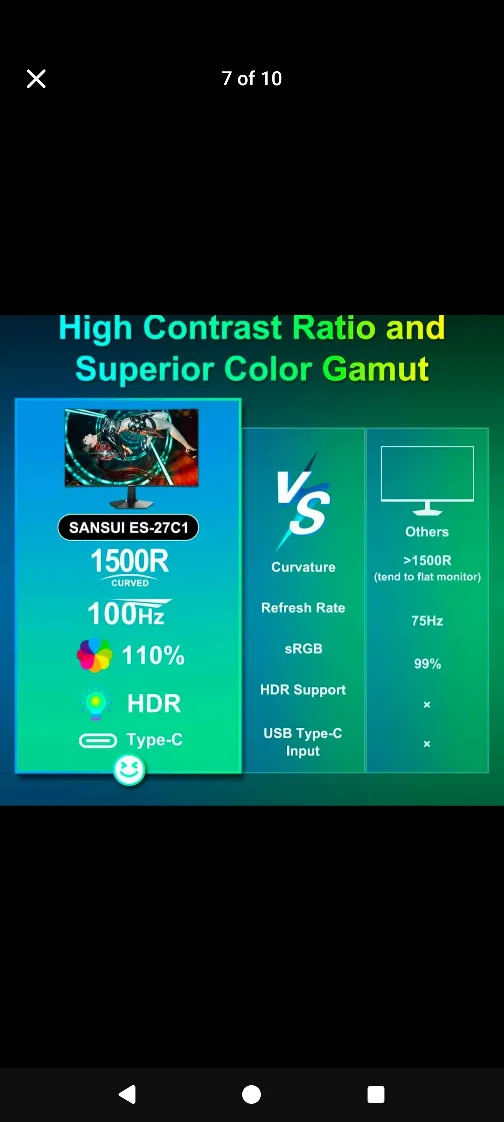 Sansui 27" Curved Gaming Monitor Brand New 100hz image indicator(6)