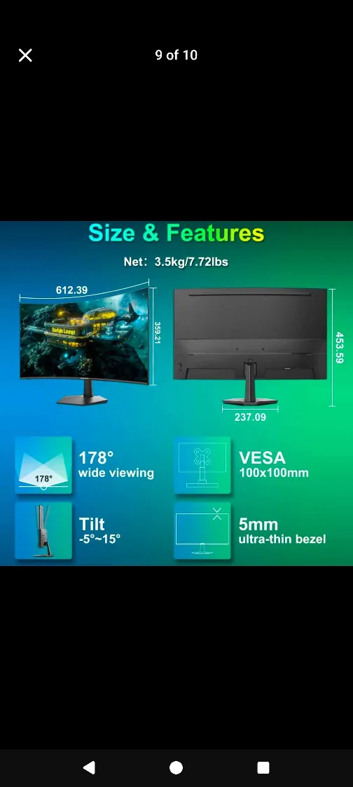 Sansui 27" Curved Gaming Monitor Brand New 100hz image indicator(8)