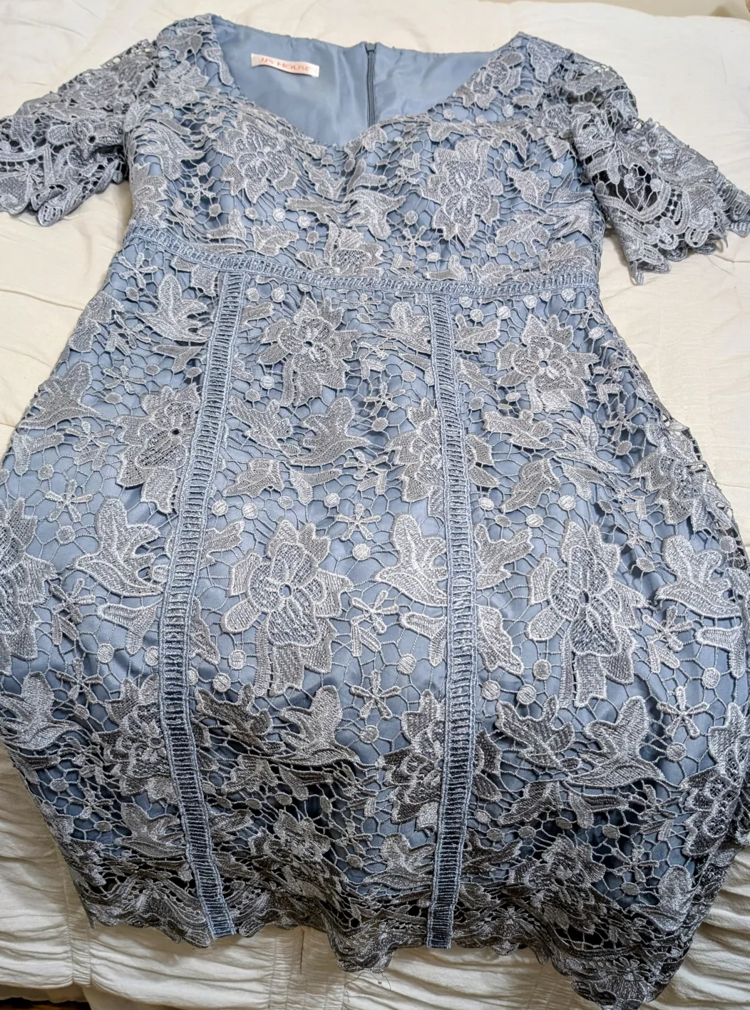 Dusty Blue Lace Cocktail Dress - Size US 12 image indicator(2)
