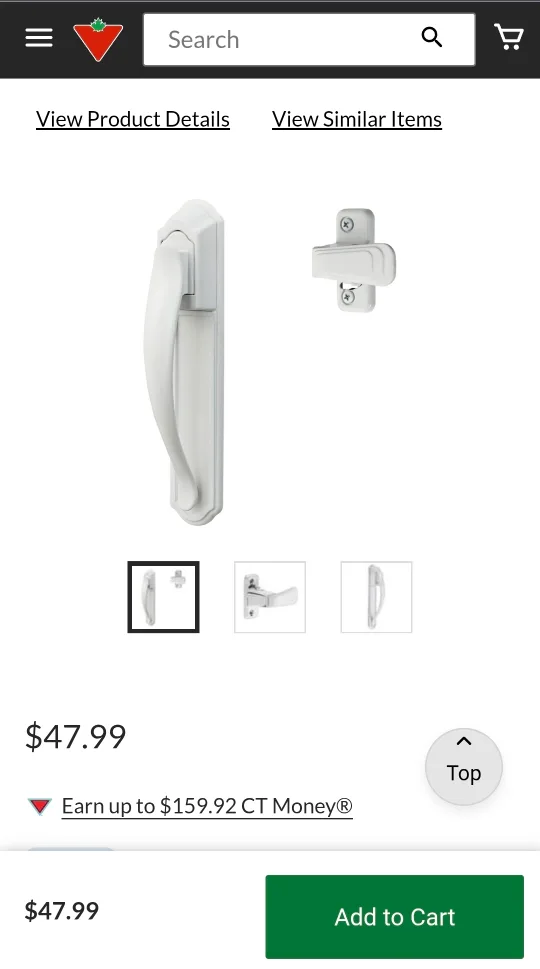 Brand New Deluxe Storm Door Pull Handle Set with Back Plate