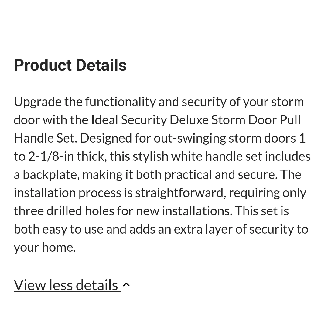 Brand New Deluxe Storm Door Pull Handle Set with Back Plate image indicator(4)