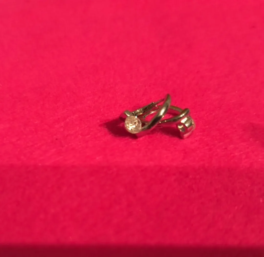 925 Silver Tone Hoop Earrings with Cubic Zirconia image indicator(4)