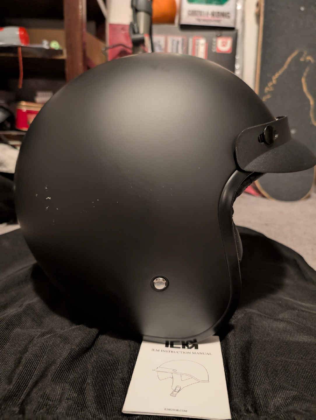 ILM Matte Black Motorcycle Helmet Size 55-58 - photo 3
