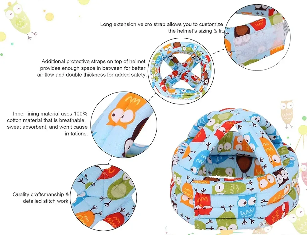 Baby Head Protector Helmet - Owl Print image indicator(6)