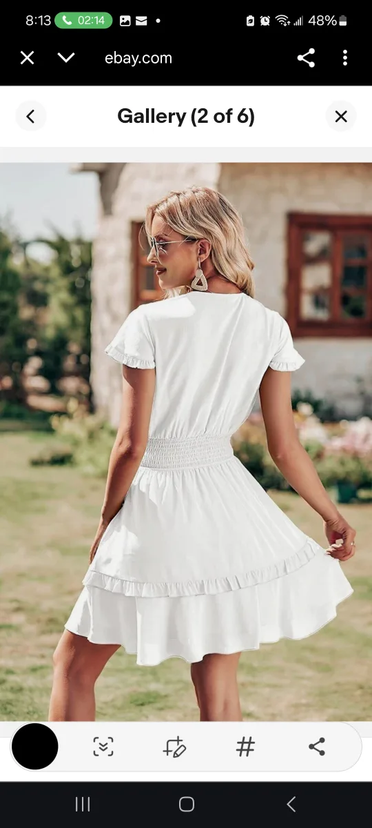 NEW - White Ruffle Mini Dress MEDIUM image indicator(2)