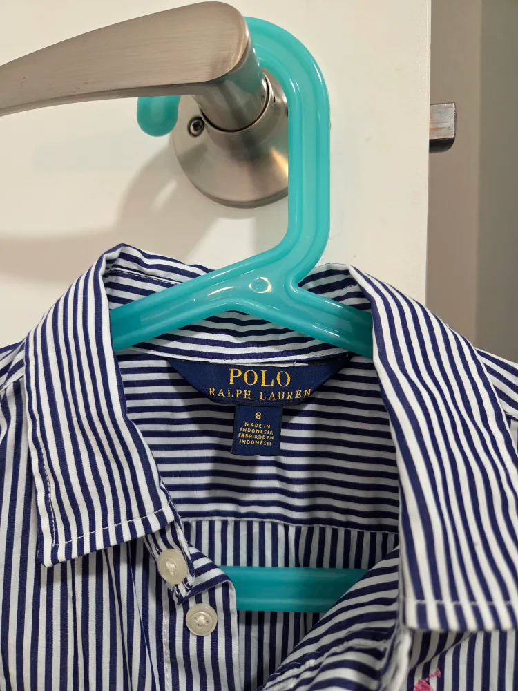 Ralph Lauren Girls' Striped Shirt Dress - Size 8 image indicator(2)