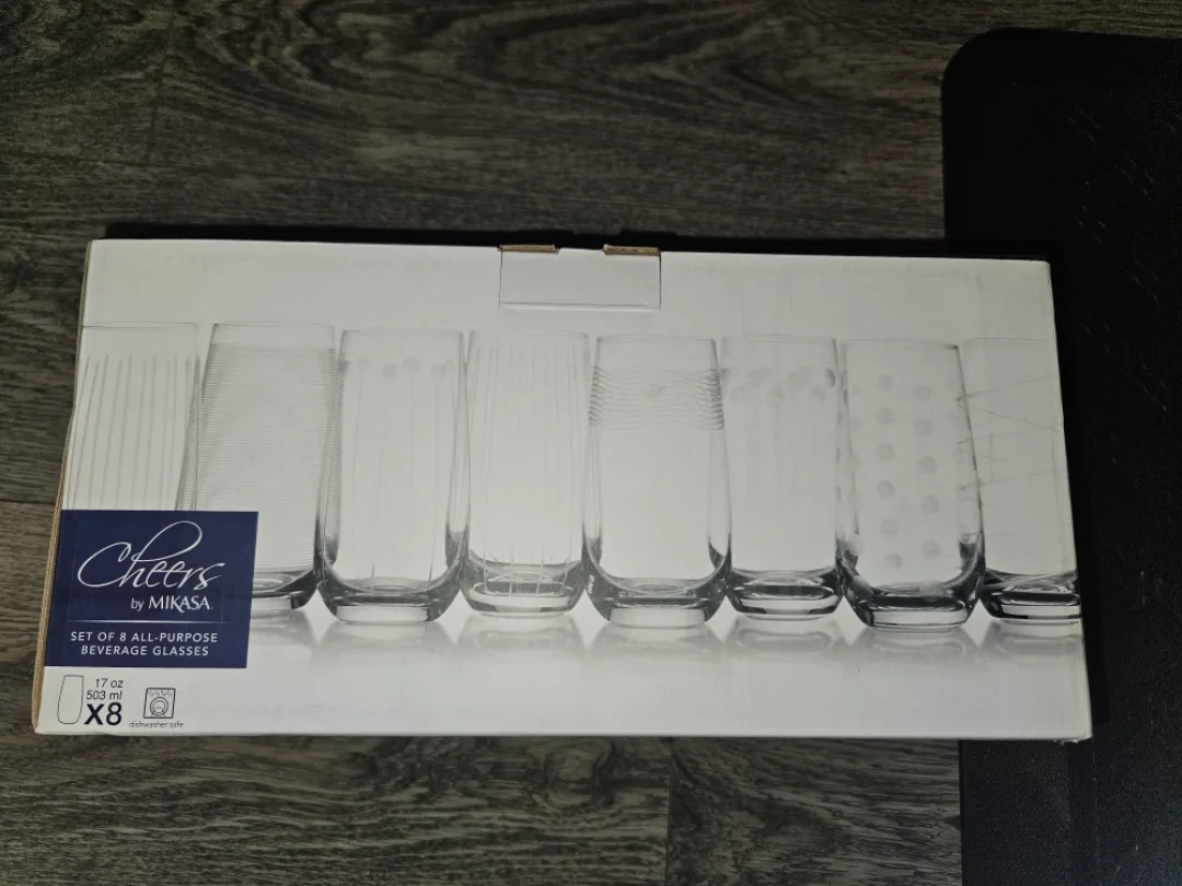 Mikasa Cheers Beverage Glasses, Set of 8