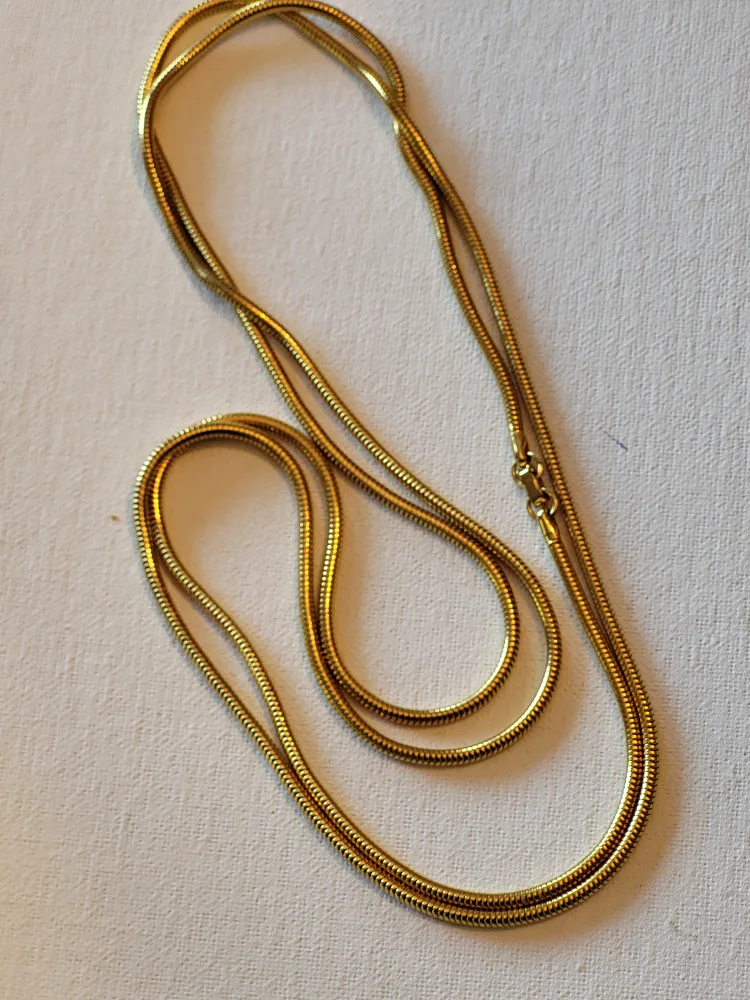 Gold Snake Chain Necklace 50" image indicator(2)