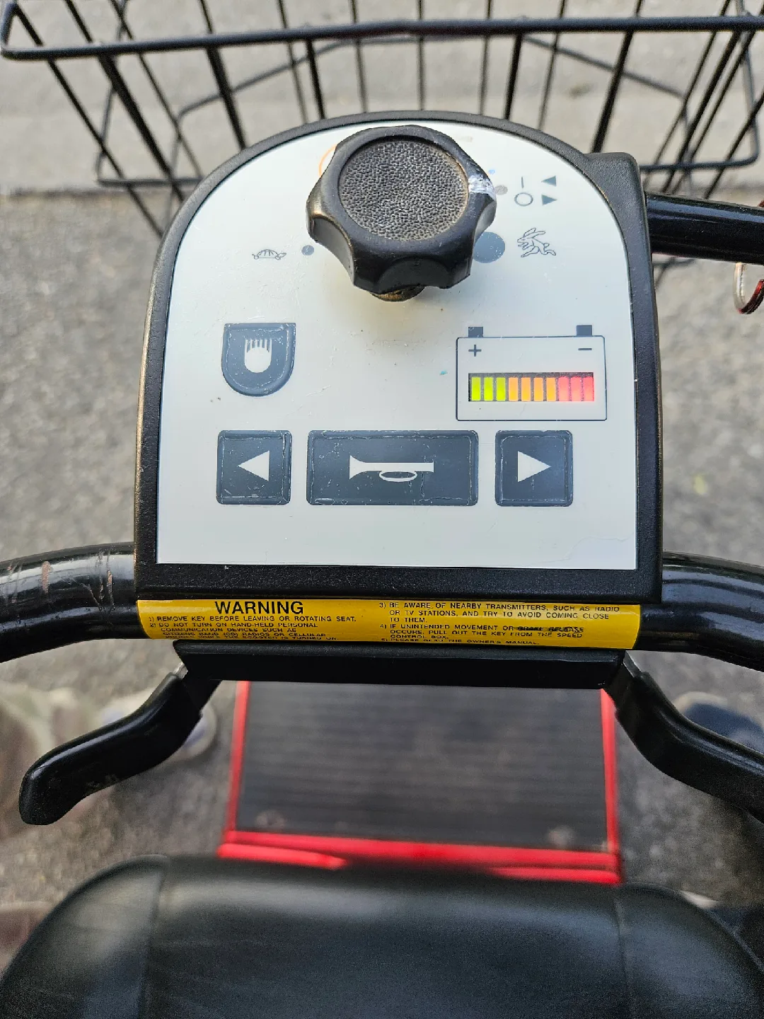 Red Electric 4 wheel Mobility Scooter with Basket image indicator(3)