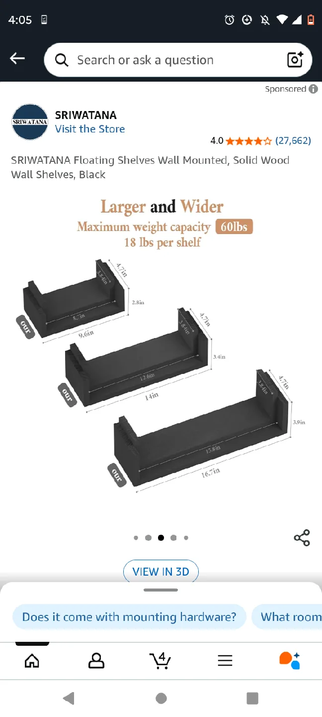 New Sriwatana Wall Shelves with Box thumbnail