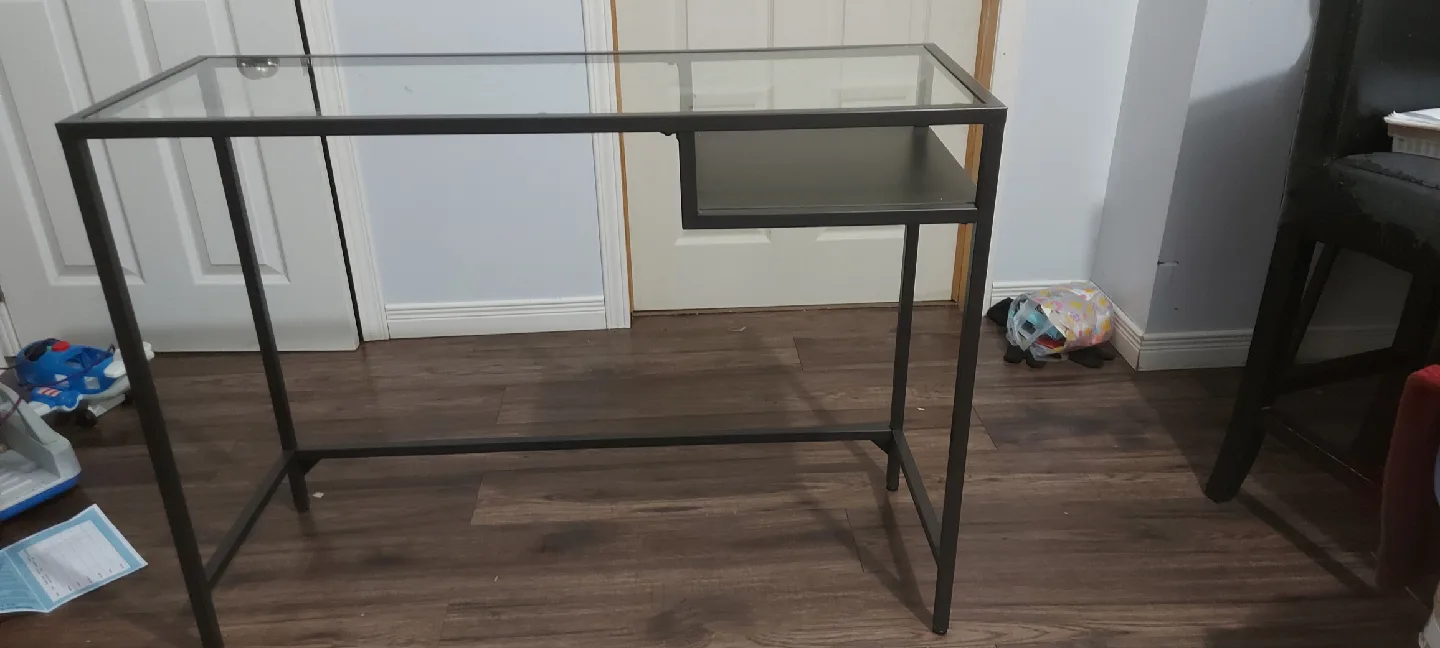 Glass Top Desk with Metal Frame image indicator(2)