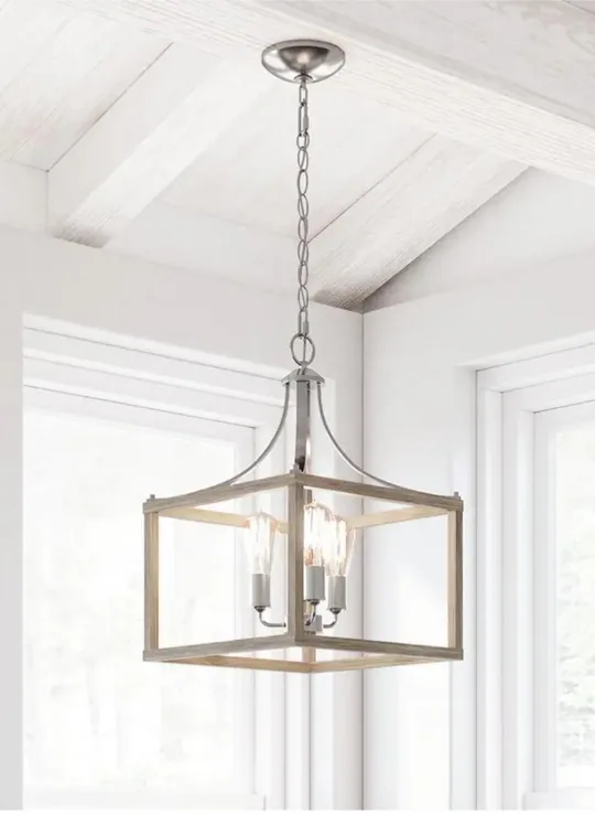 Farmhouse Wood & Metal Pendant Light image indicator(4)