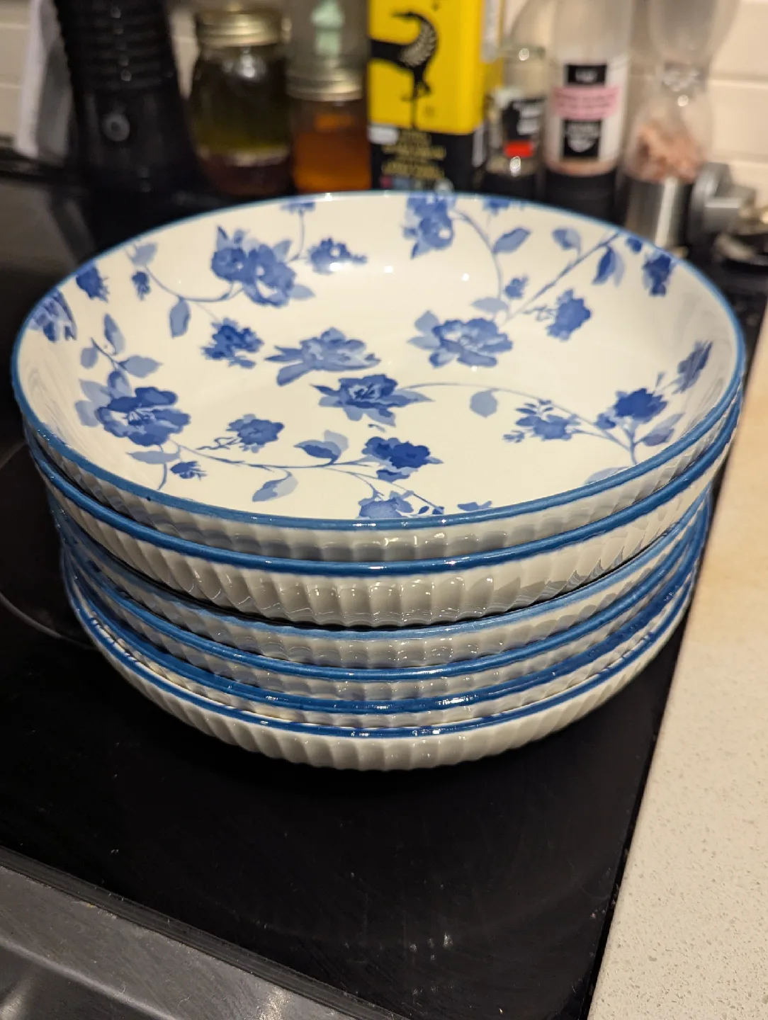 Set of 4 Blue & White Floral Bowls thumbnail
