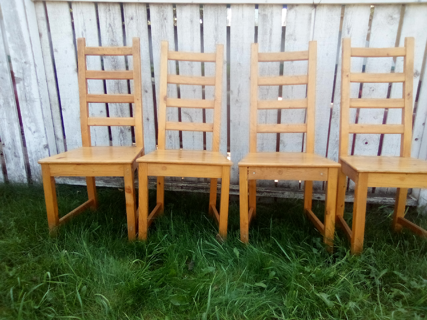 Set of 4 Solid Wood Chairs