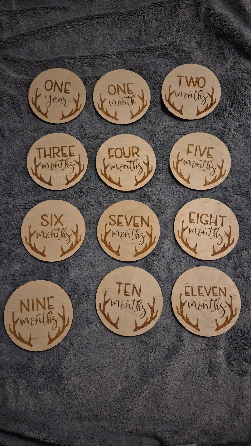 Baby Milestone Antlers 1 to 12 Months