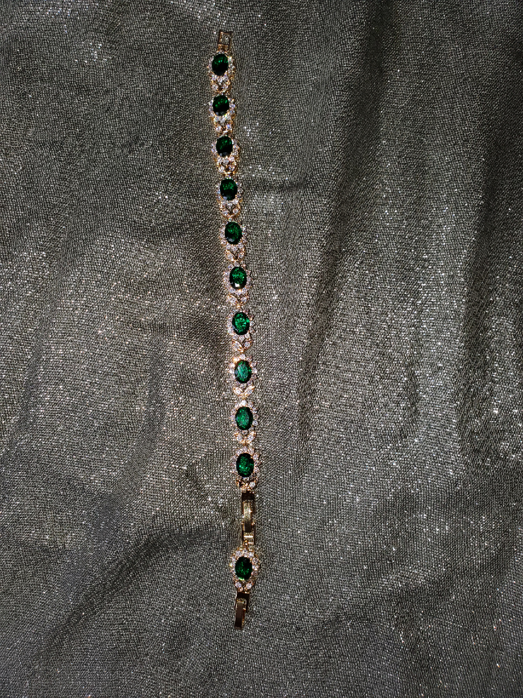 gold plated emerald bracelets