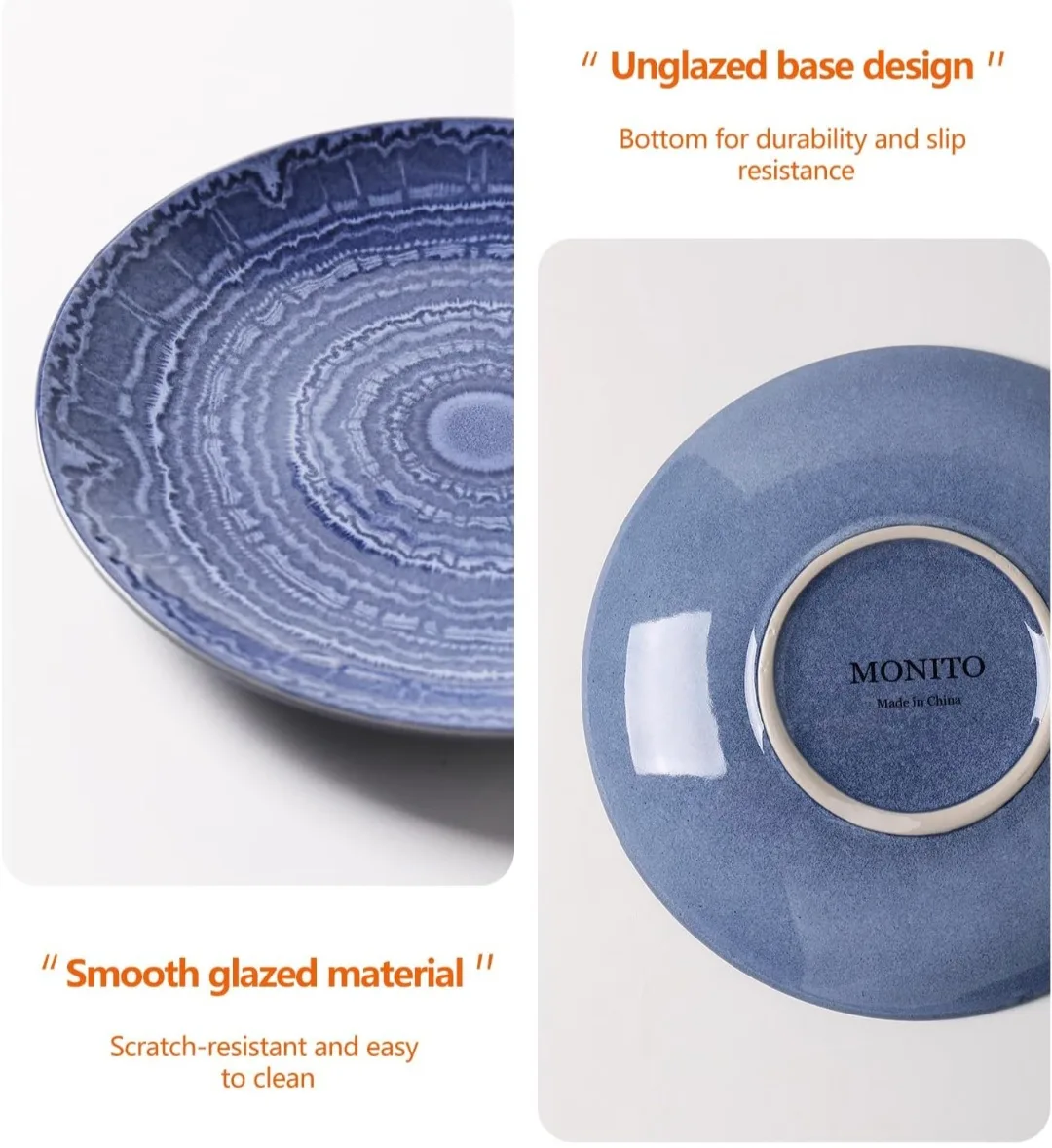 MONITO Ceramic Plates Set of 6, 8.5" Dinnerware Set image indicator(4)