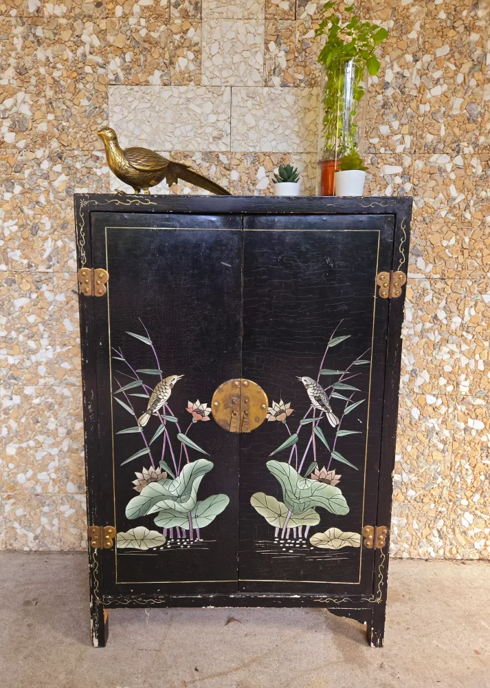 Vintage Narrow And Slim Hand Painted Cabinet thumbnail