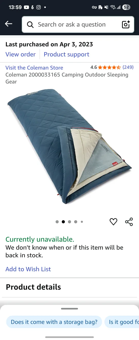 Coleman Camping Outdoor Sleeping Gear image indicator(3)