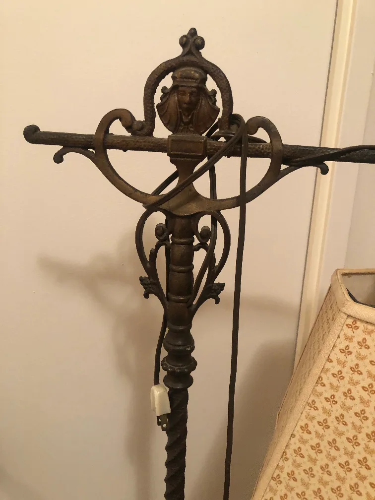 1920s Rembrandt Iron bridge Arm Floor lamp image indicator(6)