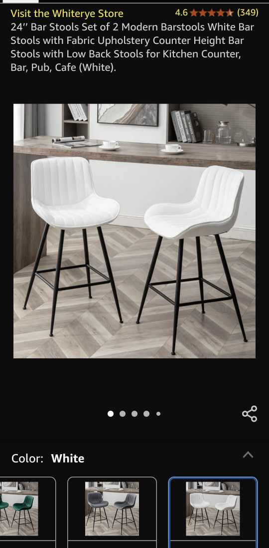 Whiteriye White Bar Stools (Set of 2)