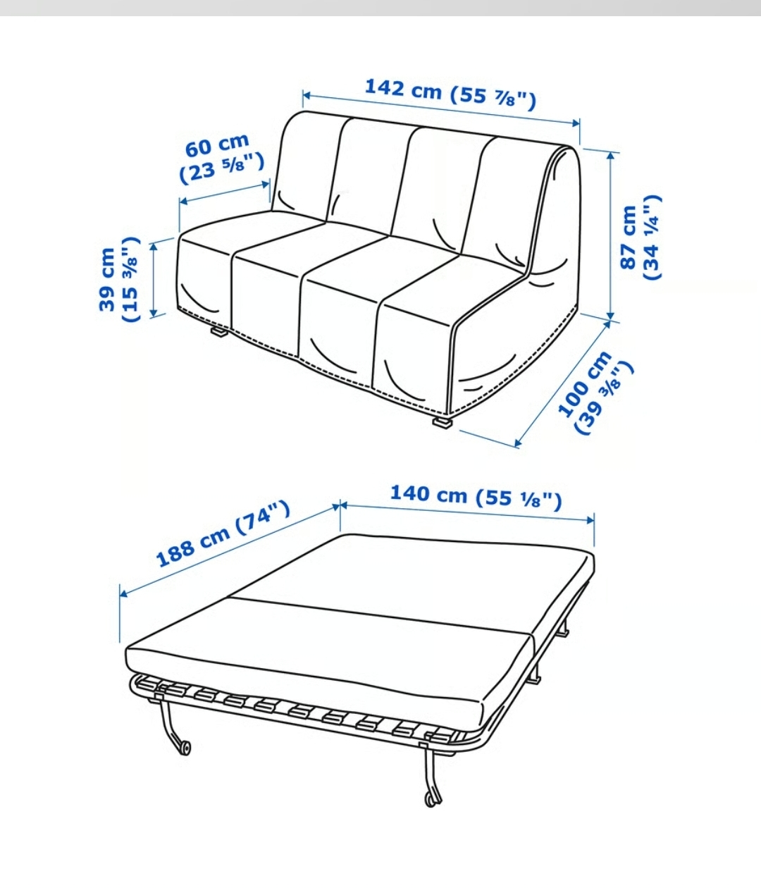 IKEA LYCKSELE LÖVÅS Sofa Bed