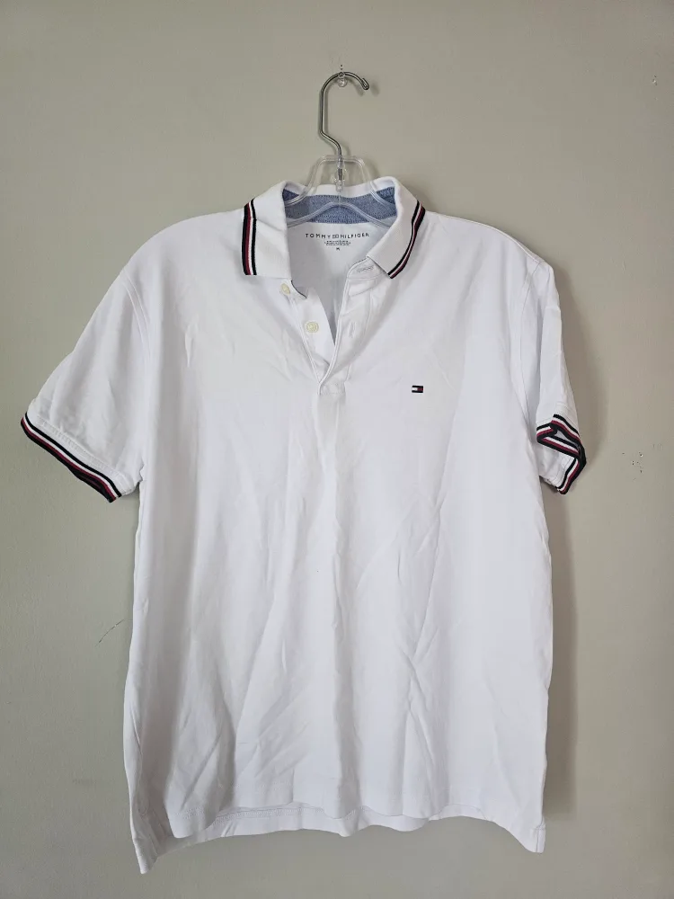 Tommy Hilfiger White Polo Shirt - Size M thumbnail