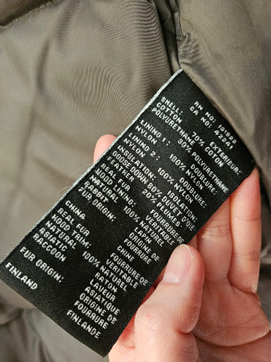 SAM. Olive Green Goose Down Jacket with Fur Hood image indicator(8)