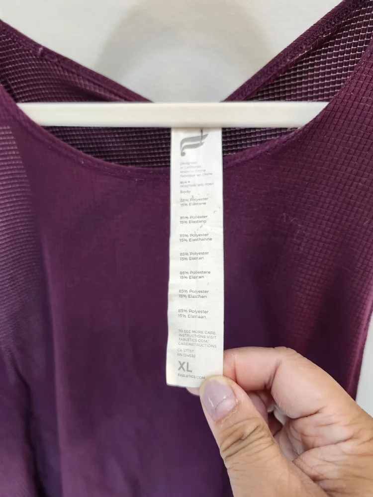 Fabletics XL Tank Top - Burgundy thumbnail