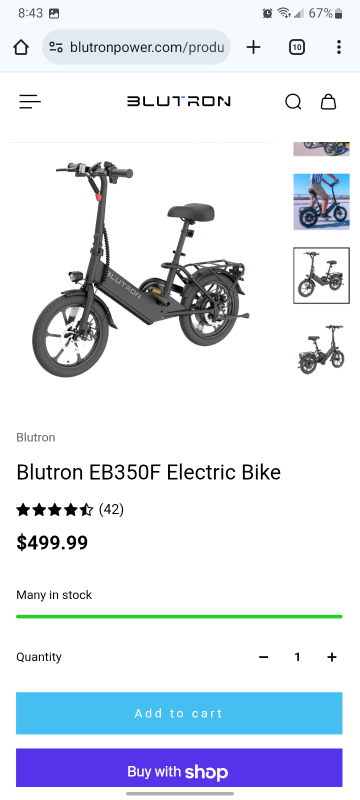 Blutron EB350F Electric Bike