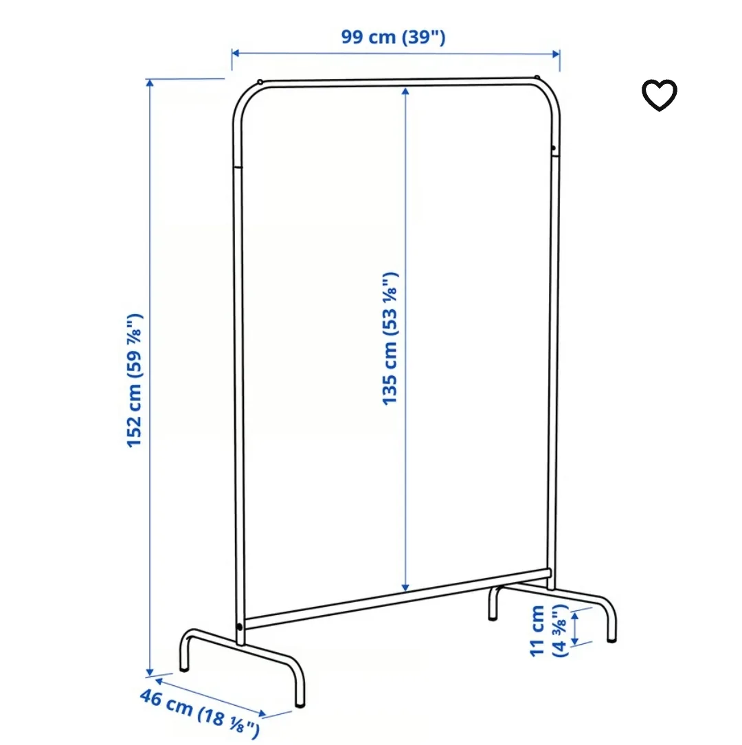 IKEA Clothes Rack - White - 39" Wide thumbnail