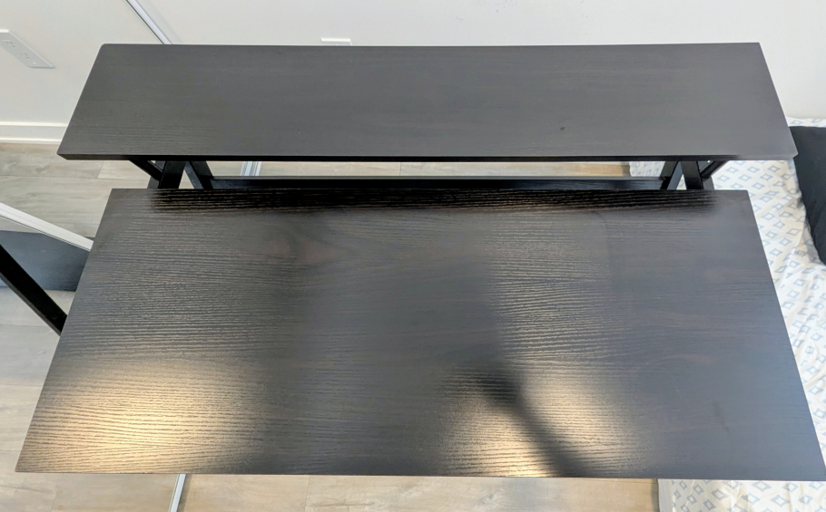 Black Computer Desk with Monitor Shelf - photo 3
