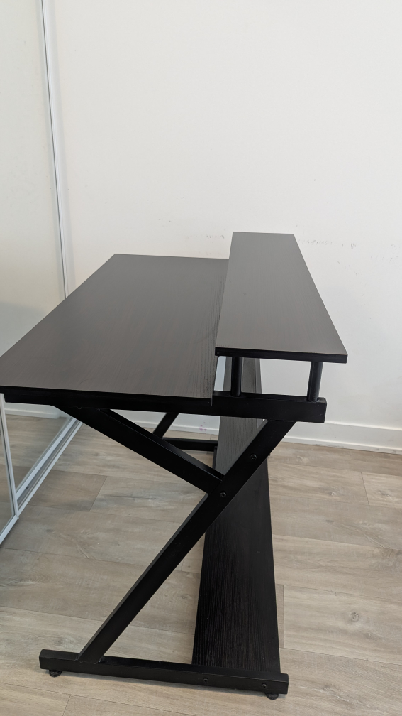 Black Computer Desk with Monitor Shelf - photo 5