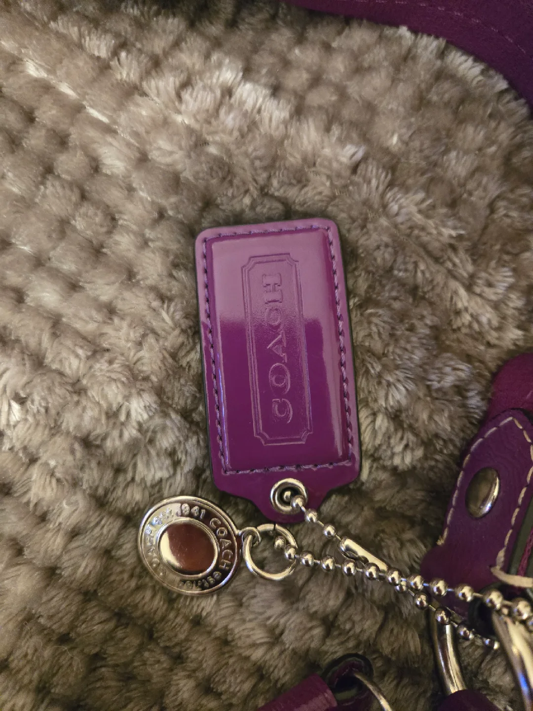 Coach Signature Purple Shoulder Bag image indicator(2)