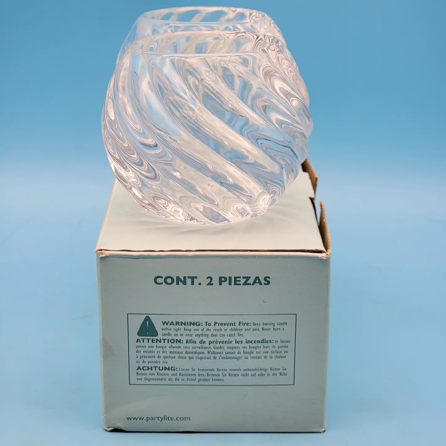 🥳NEW🤩 PartyLite P0463 Illusions Glass Votive Holders (Set of 2) image indicator(2)