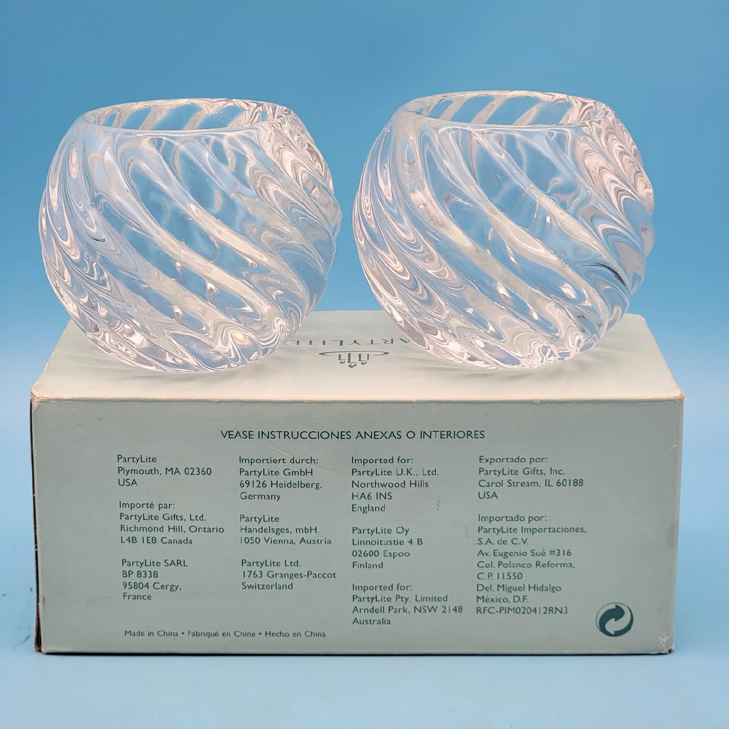 🥳NEW🤩 PartyLite P0463 Illusions Glass Votive Holders (Set of 2) image indicator(3)
