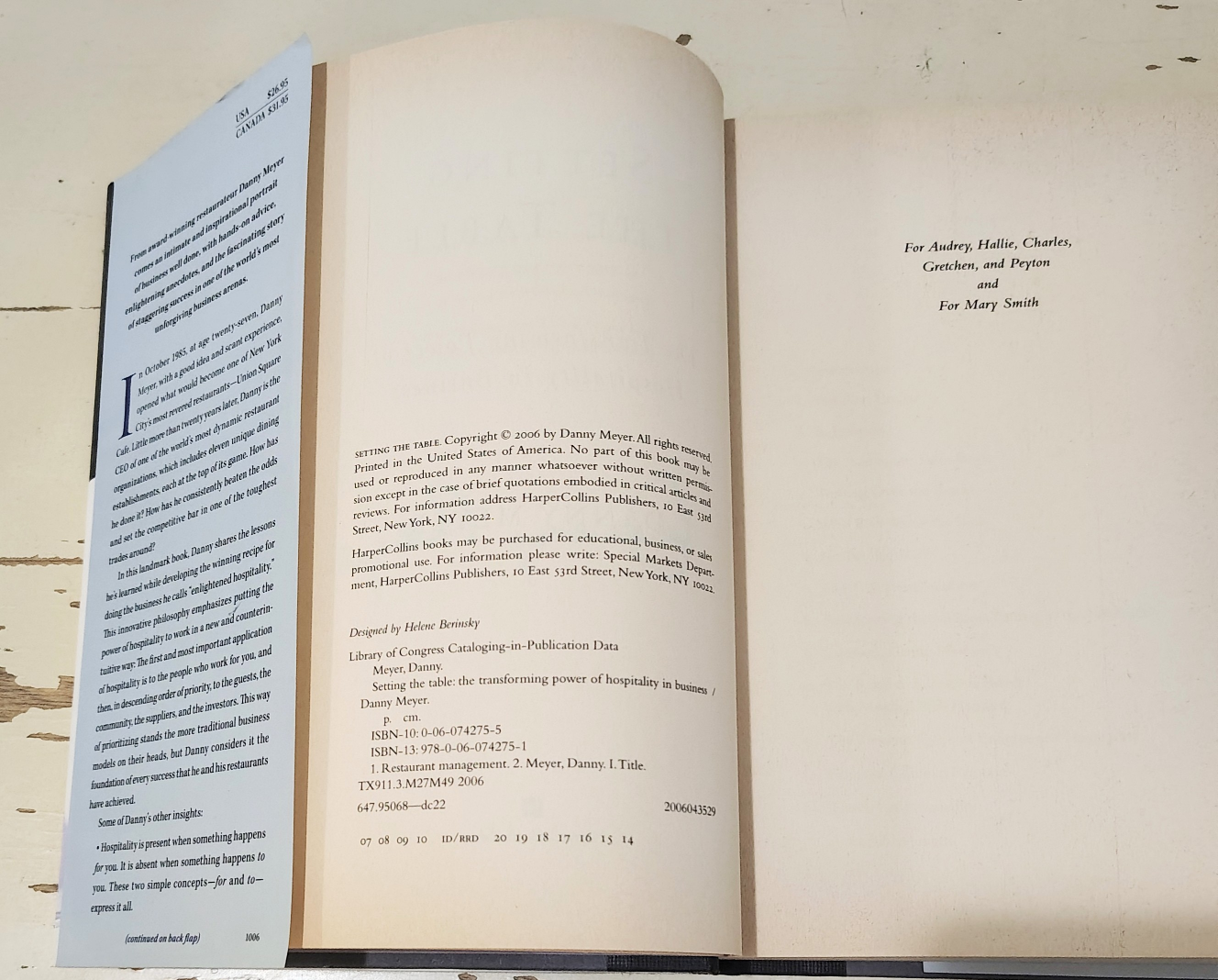 Setting the Table by Danny Meyer, signed, first edition - photo 5