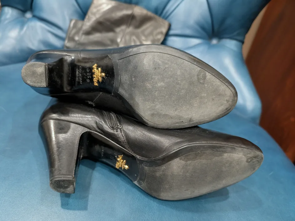 Prada Black Leather Boots - Size 38 image indicator(5)