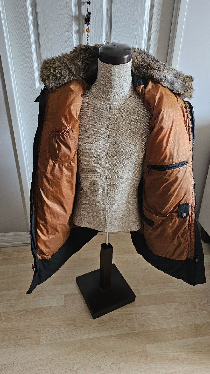 Black Winter Parka with Fur Trim with Hoodie - photo 5