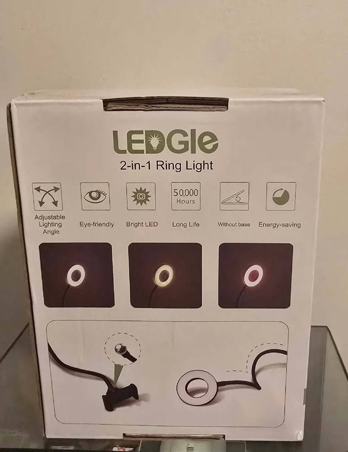 LEDGie 2-in-1 Ring Light - New in Box! image indicator(2)