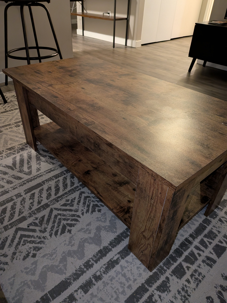 Lift Top Coffee Table, Rustic Brown - photo 3