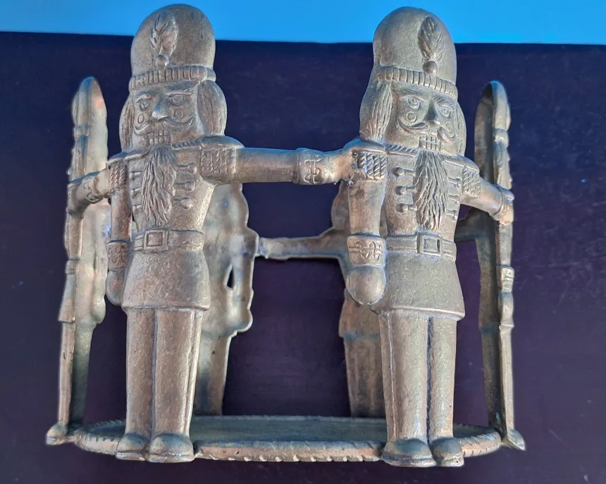 Vintage Large  Solid Brass Nutcracker Plant Holder image indicator(2)