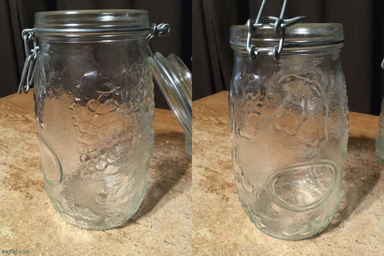 two Wheaton Glass Mason jars 1L & 1.5L embossed fruits - photo 2